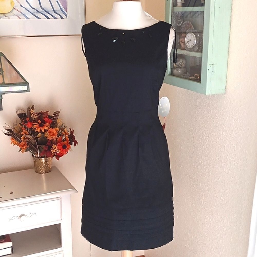 Nwt Emma & Michele Embellished Little Blavk Dress